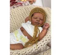 Lonian Reborn Dolls Girl - 18 Inch Soft Realistic Doll, Lifelike Handmade African Newborn Baby Doll That Look Real with Accessories Kids Age 3+ (B)