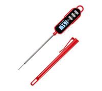 Lonicera Digital Cooking Thermometer for Bread Baking, Food and Water Temperature Measurement. Waterproof and Long Stem with Meat Temp Guide, Display with Backlit (Red)