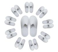 LoNinLoAn 10 Pairs Hotel Slippers, Closed Toe White Spa Slipper, Portable Disposable Towelling Slipers Fit Most Men and Women for Party Guest Travel Home Hotel Use (White)
