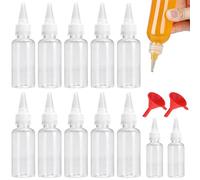 LoNinLoAn 10Pcs 100ML Squeeze Sauce Bottle, 2Pcs 20ML Squeeze Condiment Bottles, Food Grade Refillable Sauce Bottles with 2Pcs Funnel for Ketchup, Sauces, Syrup, Dressings,Mayonnaise, Mustard