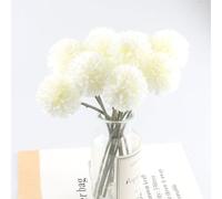 LoNinLoAn Artificial Hydrangea Flowers, 12Pcs White Fake Flowers Silk Plastic Artificial Hydrangea Realistic Flower for Home Garden Party Office Decoration Wedding Bouquets Floral Arrangement