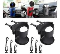 LoNinLoAn Universal Car Cup Holder, 2Pack, Black, ABS, Adjustable, Vent Clip, Large Load-Bearing, Mult-Use