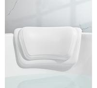 Lonkenn Bath Pillow - Bath Cushion with 2 Suction Cups, Non-Slip Bath Pillows for Head and Neck Support, Quick-Dry & Easy Clean, Relaxing Bathtub Accessories-White