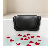 Lonkenn Bath Pillow - Bath Cushion with 2 Suction Cups, Non-Slip Bath Pillows for Head and Neck Support, Quick-Dry & Easy Clean, Relaxing Bathtub Accessories-Black