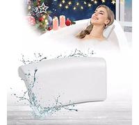 Lonkenn Bath Pillows for Tub, Waterproof Bath Pillow with 2 Suction Cups, Ergonomic Head & Neck Support, Quick-Dry & Easy Clean, Relaxing Bathtub Accessories-White