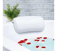 Lonkenn Waterproof Bath Pillow with 2 Suction Cups, Ergonomic Head & Neck Support, Luxury Spa Cushion with Anti-Slip Grip, Quick-Dry & Easy Clean, Relaxing Bathtub Accessories-White