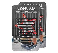LONLAM No Tie Shoelaces Elastic Silicone Tieless Round for Stretch Sneakers Shoe Strings Laceless Adults Kids Bungee Rubber, Black, XL
