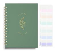 LONLAT Undated Weekly and Monthly Planner Spiral Bound- Goals Notebook,Daily Planner,To Do List,Habit Tracker,Hardcover,Aesthetic,Stylish School or Office Supplies (A-Green),(UndatedPlannerLL2)