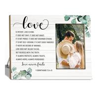 LONLONBANG Christian Wedding Gifts Wedding Picture Frames Wooden Picture Frames Unique Weddings Gift Photo Frame for Wall Mr Mrs Gifts Desk Pictures Frame Bride and Groom Gift Photo Decor 4x6 - L890