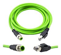 Lonlonty M12 to RJ45 Industrial Ethernet Cable,Automation Systems Interconnect M12 4 Pin D Code Male to RJ45 Male Shielded Cable Assembly, Cat5e SFTP 24 AWG 3M/10Ft