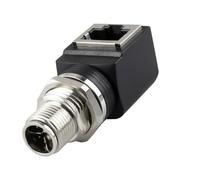 Lonlonty M12 X-Coded 8 Pin to RJ45 Adapter Cat6 Industrial Ethernet Shielded Connector IP68 Waterproof for Cognex and Automation Application