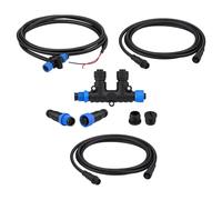 Lonlonty NMEA 2000 Marine Navigation Starter Kit for Garmin Lowrance MFD | IP67 waterproof N2K kit, space-saving dual T-connector, 120-ohm terminators, dust-proof caps, fits Simrad & B&G