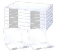 LonlyEagle 6 Pcs Clear A4 File Portable Project Case, Plastic Storage Box for 8.5" x 11" Letter Paper, Scrapbook Paper Storage Boxes Documents Magazines Holder