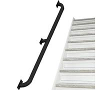 Lonmrrton 1m 1.5m 2m 2.5m 3m 4m Wall Mount Handrail for Stairs, Industrial Pipe Staircase Banister Hand Rails Non-Slip Grab Bar Railing with Wrought Iron Brackets (Size : 5ft/150cm)
