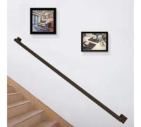 Lonmrrton Black Staircase Handrail, Galvanized Industrial Square Pipe Stair Railing, Indoor Outdoor Wall Mounted Stairs Banister Handrail - Complete Kit (Size : 2.6ft/80cm)