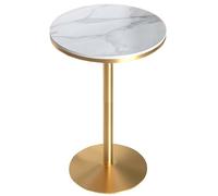 Lonmrrton Metal Bar Table Kitchen Dining Table Cocktail Bistro Table White Marble Top Table Modern Coffee Table Home Breakfast Table, Easy Assembly (Size : Height 105cm)