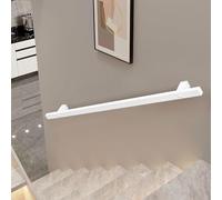 Lonmrrton Modern Staircase Handrail Banister White Metal Square Pipe Stair Railing for Indoor and Outdoor, 30cm-600cm Wall Balustrade Foot Rail Support Rod(3.3ft/100cm)