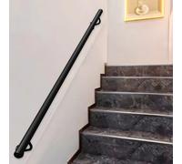 Lonmrrton Staircase Handrails Black 80cm 1m 1.5m 2m 2.5m 3m Modern Stairs Banister Railing Support Rod, Non-Slip Wall Hand Railings for Villa Loft Corridor(13ft/390cm)