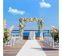 Lonmrrton White Carpet Wedding Aisle Runner Carpets, 10m 20m Non-slip Aisle Rug 2mm Thickness Polyester Event Runway Rugs Roll for Christmas Party Event Ceremony Outdoor Beach (Size : 1x20m)