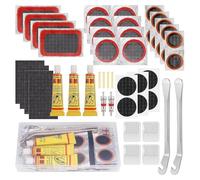 Lonnalee Bike Puncture Repair Kit, Puncture Repair Kit Bike Tyre Comes with High Strength Tyre Levers for Bicycles and Puncture Repair Patches, Portable Storage Box 48pcs