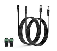 Lonnky 1 Meter 5.5 x 2.1 mm 12V LED Strip Light Extension Cable With Female Connectors For LED Strip Lights, Security Cameras (TP-Link, Reolink, EZVIZ, IMOU) - 2 Pack