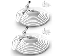 Lonnky 10 Meters 12V Extension Lead, Compatible with CCTV TAPO Camera, 12V Power Supply, DVR, TV Box, Compatible Power Cable, 2.1 mm x 5.5 mm Male to Female Jack, 2-Pack (White)