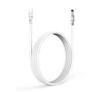 Lonnky 12V 1-Meter Power Cable for TAPO, Reolink, TP-Link, Smallrig Camera, IP Camera, LED Strip, DVR, LED Extension Cable 5V, 6V, 9V, 24V DC 5.5 x 2.1 mm - White