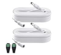 Lonnky 12V Extension Lead 10 Meter With LED Strip Light Connectors, Compatible With Govee LED Strip Lights, Univivi, Tonton, Camera (TP-Link TAPO, Reolink), 12V Power Supply - 2-Pack White