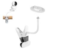 Lonnky Flexible Clamp Mount for Ring Indoor Cam, Stick Up Cam, Arlo, Motorola, VTech VM901/VM924/VM928/VM923, Owlet, 1/4" Thread Cameras, Gooseneck Holder with No Tools - White