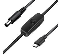 Lonnky USB-C to 12V DC 5521 Power Cable with Switch - 2m PD to DC Step-Up Converter for Baby Car Monitor w/ 35135 Adapter (Requires PD Fast Charger)
