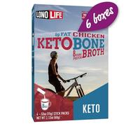 LonoLife Keto Bone Broth Sticks, Chicken-flavored: 8g Protein, 4g Fat, Keto-Friendly, 24 Portable Servings
