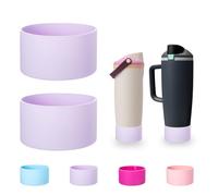 LONPARRY 2-Pack Silicone Boot for Owala FreeSip Sway 40 oz & 30 oz Bottle and Tumbler - Non-Slip Bottom Protector Boot for Owara Accessories Protective Sleeve Cover (Smoke Purple)