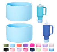 LONPARRY 2-Pack Silicone Boot for Stanley 40 30 oz Quencher Adventure Tumbler, Bottom Boot for Stanley IceFlow 30 20 oz, Stanley Cup Protector Sleeve Cover Boots for Stanley Accessories Sky Blue
