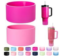 LONPARRY 2-Pack Silicone Boot for Stanley 40 30 oz Tumbler, Bottom Protector for Stanley IceFlow Flip, Stanley Cup Protector for Stanley 40 30 oz with Handle Accessories(Peach Blossom+Carnation