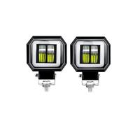 LONPEXDT Front Lamp Car LED Work Light Angel Eyes Round Square Fog Lamp Spotlight Accessories 12V 3Inch(2Pcs Blue Square)