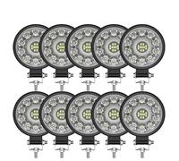 LONPEXDT Front Lamp Car LED Work Light Model 3'' Round 21LED Floodlight Auxiliary Off-road Vehicle Modification 24V Search(10PCS)