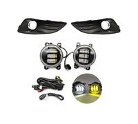 LONPEXDT Spot Beam For For Fiesta 2013 2014 2015 2016 2017 1 Set LED Front Bumper Fog Lamp Fog Light Wire Harness Grille Cover Fog Light(White yellow set)