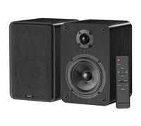 LONPOO 60W Active Bookshelf Shelf Speaker with Bluetooth 5.3, Optical, RCA, AUX-IN, Remote, 2-Way Speaker with 4 Inch Woofer & 1-Inch Silk Domed Tweeter (LP-42A)