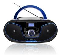 LONPOO Portable Boombox CD Player Stereo FM Radio Bluetooth USB AUX AC/DC
