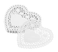 Lonrtesw 100x 4 Inch White Love Heart Paper Lace Doilies Doily for Cardmaking Scrapbooking