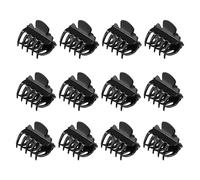Lonrtesw 12 Pcs 1.1" Long Black Plastic Mini Hairpin 10 Claws Hair Clip Clamp for Ladies