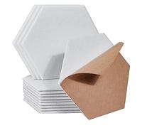 Lonrtesw 18 Pack Self Adhesive Soundproof Panels,12x10x0.4In Hexagon Acoustic Panels,for Recording Studio,Office,Home,White