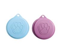 Lonrtesw 2 Pcs Reusable Pet Dog Can Tin Food Covers With Print Fresh Pet Cans Plastic Lid Caps-Random Color