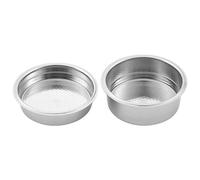 Lonrtesw 2PCS 51mm Stainless Steel Coffee Machines Pressurized Filter Basket Powder Basket Coffee Bottomless Portafilter Filter