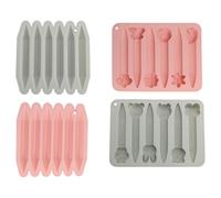 Lonrtesw 4 Pack Assorted Crayon Mold Cavities 3D Crayon Silicone Mold Triangle Crayon Mold Silicone Chocolate Making Mold