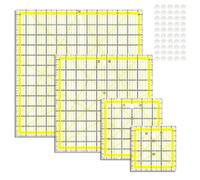 Lonrtesw 4 Piece Quilting Ruler,Quilting Templates Acrylic Square Ruler (4.5x4.5In,6x6In,9.5x9.5In,12.5x12.5In) with Non Slip Rings