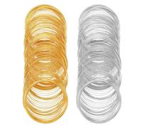 Lonrtesw 400 Loops Memory Wire Bracelet Bulk Jewelry Memory Wire Cuff Bangle Gold Silver Steel Beading Wires