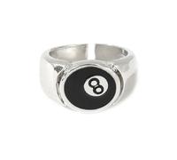 Lonrtesw 8 Ball Pool Ball Ring Billiards Men's Ring Adjustable Number Black 8 Eight Pool Billiard Ring, for Pool Lovers
