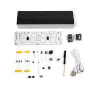 Lonrtesw DIY Electronic Kit Digital RGB Colorful LED Alarm Clock Suite 4Digit Date Temperature Clock Soldering Project Practice,A