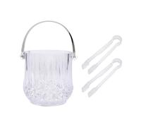 Lonrtesw Ice Bucket Plastic Ice Bucket with Handle Acrylic Transparent Champagne Beer Wine Ice Bucket for Home -Transparent